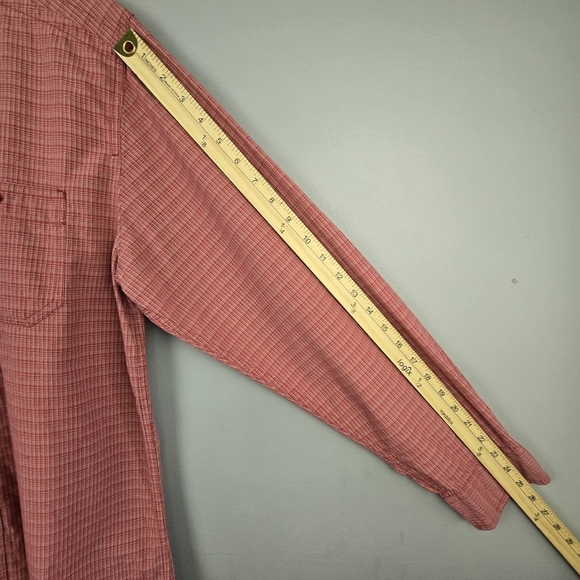 THE NORTH FACE Casual Button Down Long Sleeve Red Shirt Men Size L Preppy Office - Picture 10 of 12